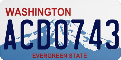 WA license plate ACD0743