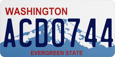 WA license plate ACD0744