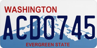 WA license plate ACD0745