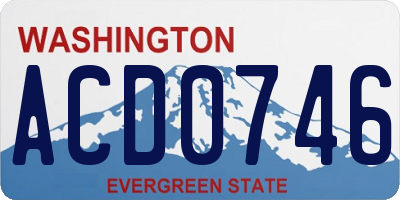 WA license plate ACD0746