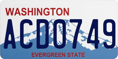 WA license plate ACD0749