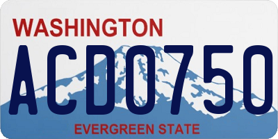 WA license plate ACD0750