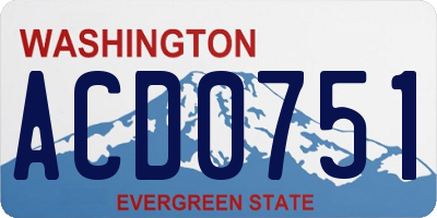 WA license plate ACD0751