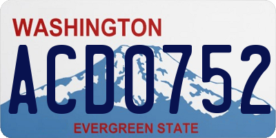WA license plate ACD0752