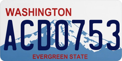 WA license plate ACD0753
