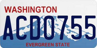 WA license plate ACD0755