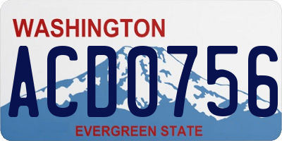 WA license plate ACD0756