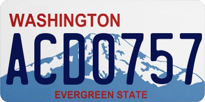 WA license plate ACD0757
