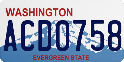 WA license plate ACD0758