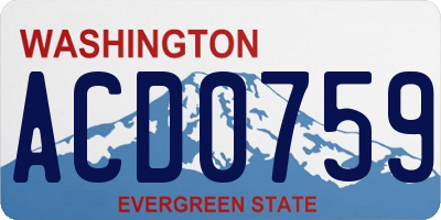 WA license plate ACD0759