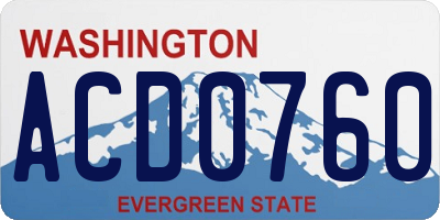 WA license plate ACD0760