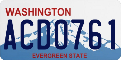 WA license plate ACD0761