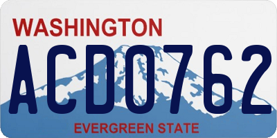 WA license plate ACD0762