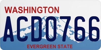WA license plate ACD0766