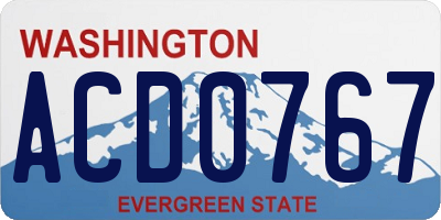 WA license plate ACD0767