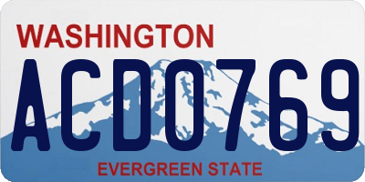 WA license plate ACD0769