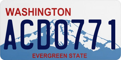 WA license plate ACD0771