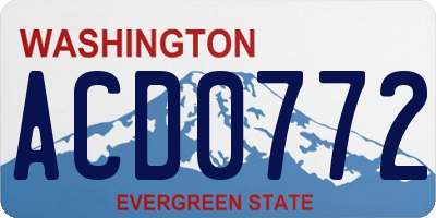 WA license plate ACD0772