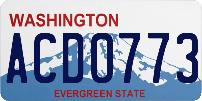 WA license plate ACD0773