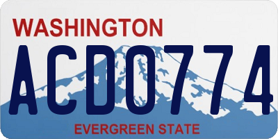 WA license plate ACD0774