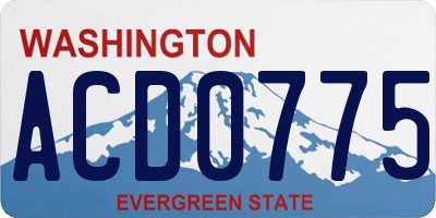 WA license plate ACD0775