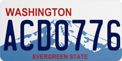 WA license plate ACD0776