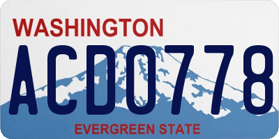 WA license plate ACD0778