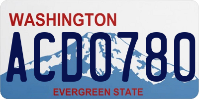 WA license plate ACD0780
