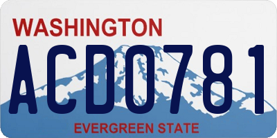 WA license plate ACD0781