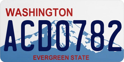 WA license plate ACD0782