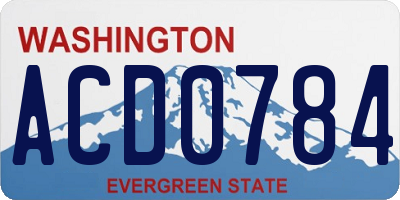 WA license plate ACD0784