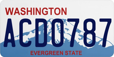 WA license plate ACD0787