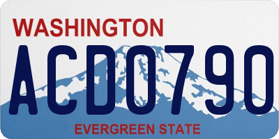 WA license plate ACD0790