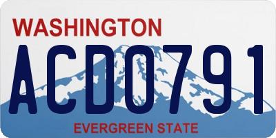 WA license plate ACD0791