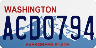 WA license plate ACD0794