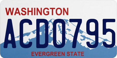 WA license plate ACD0795