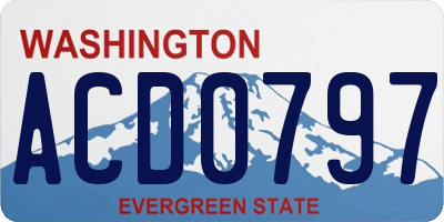 WA license plate ACD0797