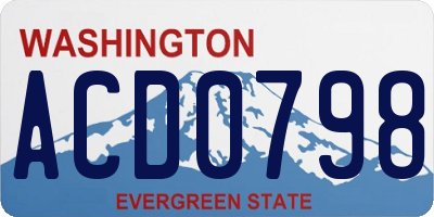 WA license plate ACD0798