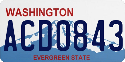 WA license plate ACD0843
