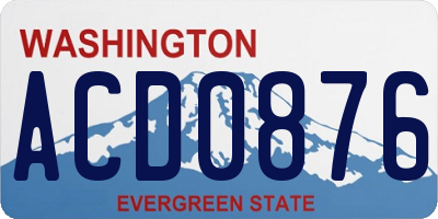 WA license plate ACD0876