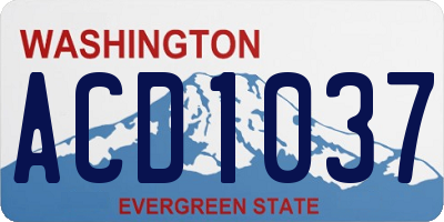 WA license plate ACD1037