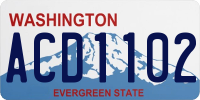 WA license plate ACD1102