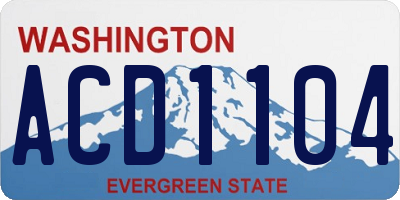 WA license plate ACD1104