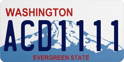 WA license plate ACD1111