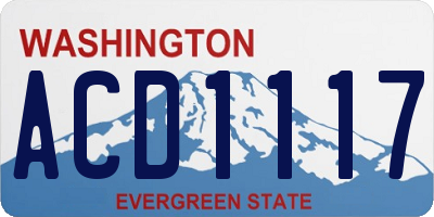 WA license plate ACD1117