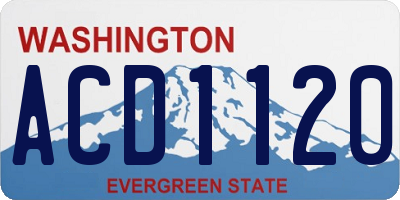 WA license plate ACD1120