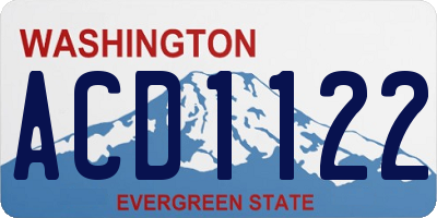 WA license plate ACD1122