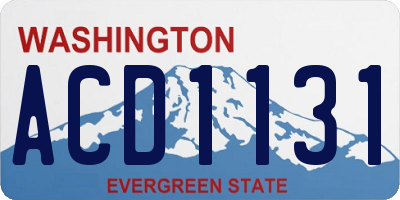 WA license plate ACD1131