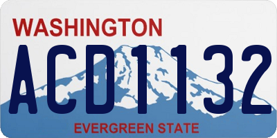 WA license plate ACD1132