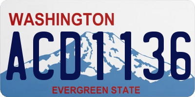 WA license plate ACD1136